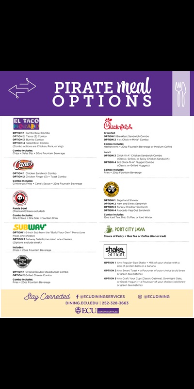 Pirate Meal Options